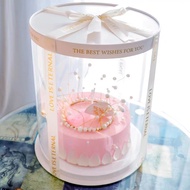 Transparent Round Cake Box 4 6 Inch 8 Inch 10 Inch Single-layer Double-layer High Birthday Cake Pack