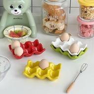 High-value ins Egg Grid 6 Grid Ceramic Holder Storage Personalized Storage Grid Photo Props