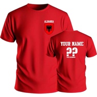 2025 Personalise Albania Football Tshirt Soccer Fans Sports Costume Flag Badge