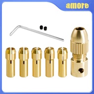 amo 6Pcs Drill Chuck Collet Set Chuck Collet Kit Rotary Tool Keyless Quick Changing Chuck 0 5-3mm Re