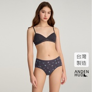 [Anden Hud] Dreamland Garden.high Waist Briefs (Night Purple-Star Butterfly) Pure Cotton Made In Tai