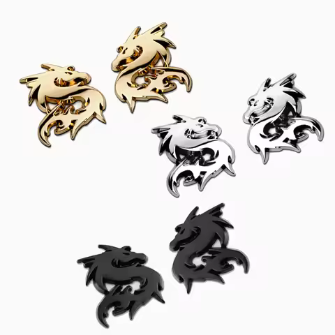 2pcs 3D Dragon car Emblem, Decorative Items. Suitable for Decorating the Rear Side of Cars,Trucks,an