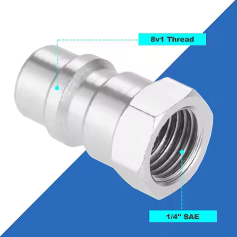 Adapter Switch R12 R22 R502 to R134A Fast Quick Conversion 1/4 SAE and 8v1 Thread w/R134A Quick Coup