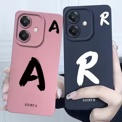 For Oppo A40 A40m Case Cute Letters Soft Liquid Silicone Anti Drop Phone Back Cover For Oppo A60 A 6