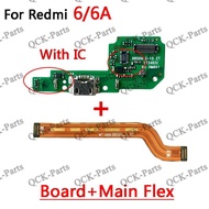 With IC Charging board flex for Redmi 6 6A Main board Mainboard flex cable