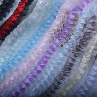 2 yards Chiffon Ruffles Trim Multicolor Terylene Ribbon Handmade Craft Materials Fluffy Dress Sewing