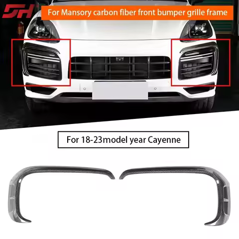 For Porsche Cayenne Sport Design 9Y0.1 SD 2018-2023 Carbon Fiber Mansory MSY-style Front Bumper Gril