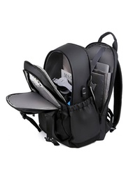 豪華黑色背包書包15.6"的筆電袋帶有usb插孔男士背包攜帶電腦旅行背包
