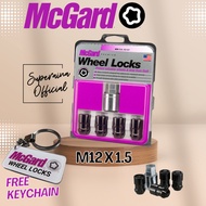 McGard Premium Wheel Locks M12x1.5 Black Locknut Lock Nut Sport Rim Honda Toyota Proton Perodua Lug 