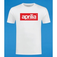 APRILIA T-SHIRT WHITE COTTON AND MICROFIBER
