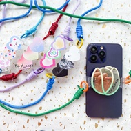 GANTUNGAN DIY Mobile Phone Hanger, sling Strap, Cute Keychain, Long love Heart Character Chain DY21 