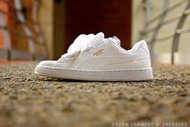 HYDRA】Puma Basket Heart Patent 蝴蝶結 寬版鞋帶 緞帶 亮皮 白金【363073-02】