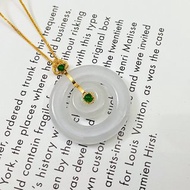 18K純金 天然緬甸A貨翡翠 平安扣 墜子