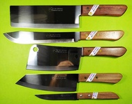 ชุดมีดทำครัว 5 เล่ม มีดเชฟ กีวี kiwi ใบมีดสแตนเลสไม่เป็นสนิม ด้ามไม้คลาสสิคหั่น Set 5 pcs Chef's Knives Kiwi Brand no 501 173 830 248 22 Stainless steel Blade Wood handle Cooking Kitchen