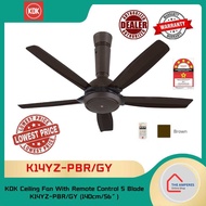 KDK Ceiling Fan With Remote Control 5 Blade K14YZ-PBR/GY (140cm/56”)