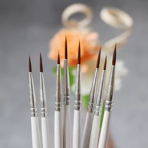 10pcs Paint Brushes Drawing Art Pen Thin Hook Line Pen Art Supplies Paint Brush Nylon Brush Acrylic 