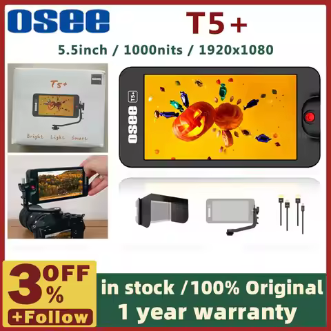 OSEE T5+ 5.5inch 1000nits 4K HDMI-compatible On-camera Monitor 1920x1080 3D Lut1920x1080 IPS FHD 4K 