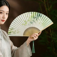 [Fan Moon] 27cm Double-Sided Paper Fan Chinese Fan Antique Folding Fan Men Women Hanfu Portable Fold