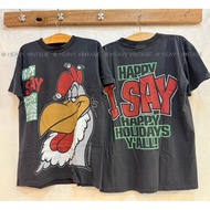 Luna Tuns 1993 Foghorn Leghorn Happy Holidays Yall Bio Washed vintage shirt heavy Cartoon