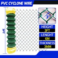 6 Meters Galvanized Cyclone Wire Mesh Roll Fence Chain Link Design Mesh Wire Net Gate Door Fence