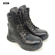 NEFF Sepatu Boot Safety Pria Braja 219 Hitam Kulit Sapi Pelindung Besi