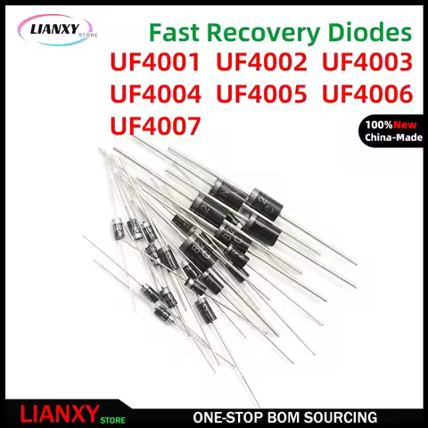50pcs DO-41 UF4001 UF4002 UF4003 UF4004 UF4005 UF4006 UF4007 Fast Recovery / High Efficiency Diodes 