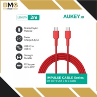 Aukey Type C CB-CD19 Braided Charger Cable RED2M