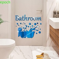 EPOCH English Acrylic Decal, 3D Acrylic Bathroom Mirror Wall Sticker, Simple Thickness DIY 3D Mirror Mural Simple