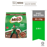 [East Malaysia] NESTLE Milo 3in1 Activ-Go Mixes 33g x 26s (Halal)