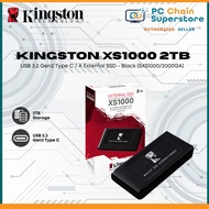 Kingston XS1000 2TB USB 3.2 Gen2 Type C / A External SSD - Black (SXS1000/2000GA)