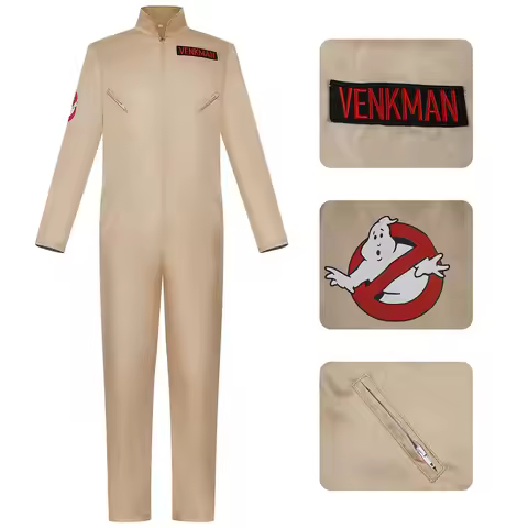 Ghost Buster Cosplay Costume for Adult Classic Venkman Gary Grooberson Ghost Hunt Jumpsuit Halloween