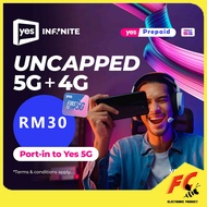 Yes 5G Simcard Prepaid FT5G (NO FUP) Unlimited Data Included Plan-Sim Phone/modem