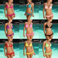 Women Push-up Padded Swimsuit Triangle Bandage Bikini Set