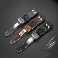 20  21 22mmHigh Quality Genuine Leather Rivets Watchband Fit For IWC Big Pilot Spitfire TOP GUN Brown Black Blue Cowhide Watch Strap