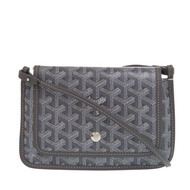 全新未使用 Goyard Plume 手拿包皮夾，灰色帆布皮革單肩包 1724 [二手] GOYARD