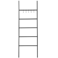 BSDBJ Hoobro 5-Tier Scheve Ladder Handdoekrek Vrijstaand Bad Opslag Organisatie Met 5 Haken Ruimtebesparend Voor Foyer Badkamer RJHTD