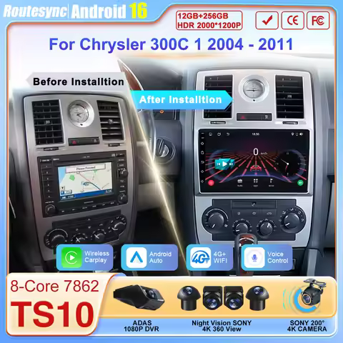 Android 16 For Chrysler 300C 1 2004 - 2011 Car Radio Player Wireless Carplay Intelligent Car Systems