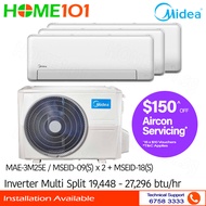 (PRE-ORDER) Midea Inverter Multi-Split AirCon MAE-3M25E - MSEID-09 x 2 + MSEID-18