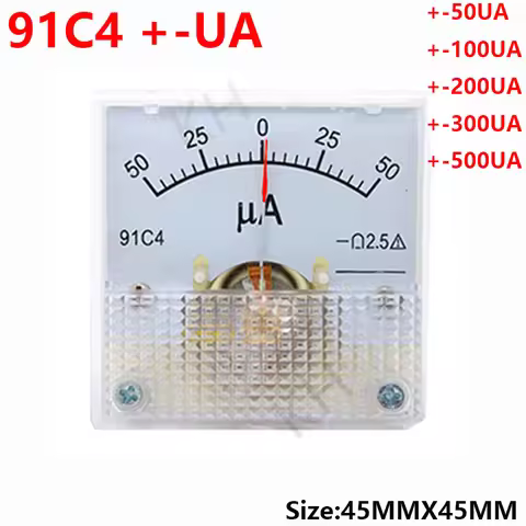 91C4-UA DC Pointer type Ammeter 50A -0 - 50A 100A -0 - 100A 200A -0 - 200A 300A -0 - 300A Analog Mec