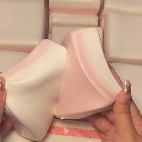Squishy Double-Sided Sticky Rice Cake Pink Slow Rising Rice Cake Squishy Slow Rebound Cake Bread Str