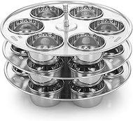 KERAM Stainless Steel Bakeware Set for Muffins Pan, Puddings, Yogurt, Egg Poaching, Cupcakes, Mini Flans, Custard pans-cookware sets - 6 &amp; 8 QT Instant Pot Accessories - Pot in Pot steamer for cooking