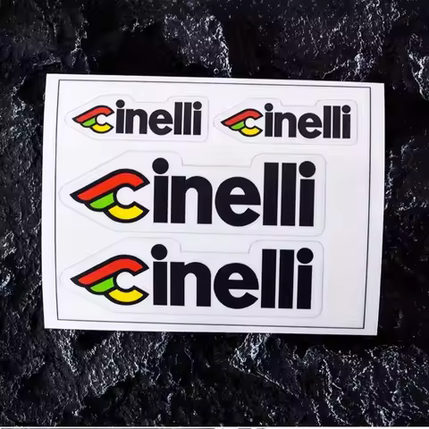 4-Piece Set of 2 Large + 2 Small Cinelli Road Bike Frame Stickers - Camouflage and Concealer Sticker