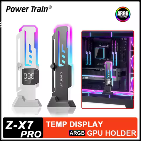 Power Train Z-X7 Pro ARGB GPU Support Bracket with Digital Display 5V 3Pin ARGB Graphics Card Holder