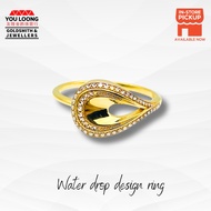Youloong Cincin Fesyen Water Drop Fashion Ring 916GOLD/EMAS916