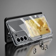 Transparent Shockproof Phone Case For Samsung Galaxy Note 20 Ultra Note 8 9 10 Pro S21 S22 Plus S21 S22 Ultra S20 S21 FE A20 A30 A50 A30S A50S M12 M22 M23 M32 M33 M53 F12 F22 F42 Case Cover Soft Silicone Wallet Card Holder