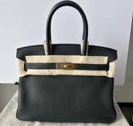 Hermes birkin 30 英國綠金扣togo 99新