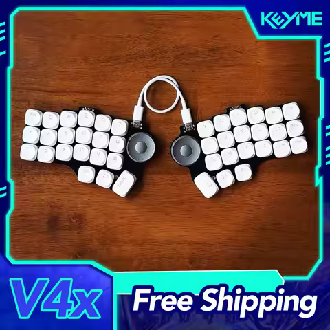 V4x Wired Split Keyboard Kit RGB Low Profile Switch Support QMK With Knob Type-C Cable Customized PC