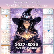Monthly 2027-2028 Planner Calendar Witch Cover Design 5 Years Planner 2027 Planner Notebook