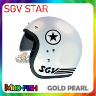 TOPI KELEDAR SGV STAR HELMET WITH SUN GLASS 60CM (GOLD PEARL)