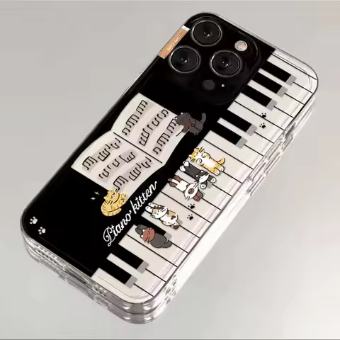 Cute Piano Cat Phone Case for Huawei Honor Magic X6C X7A X8C X7d X9d X9a X9b X8b X7b 90 20 7 P40 P30